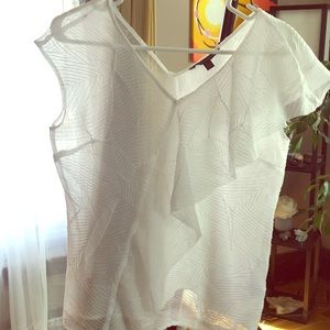 Textured transparent white blouse